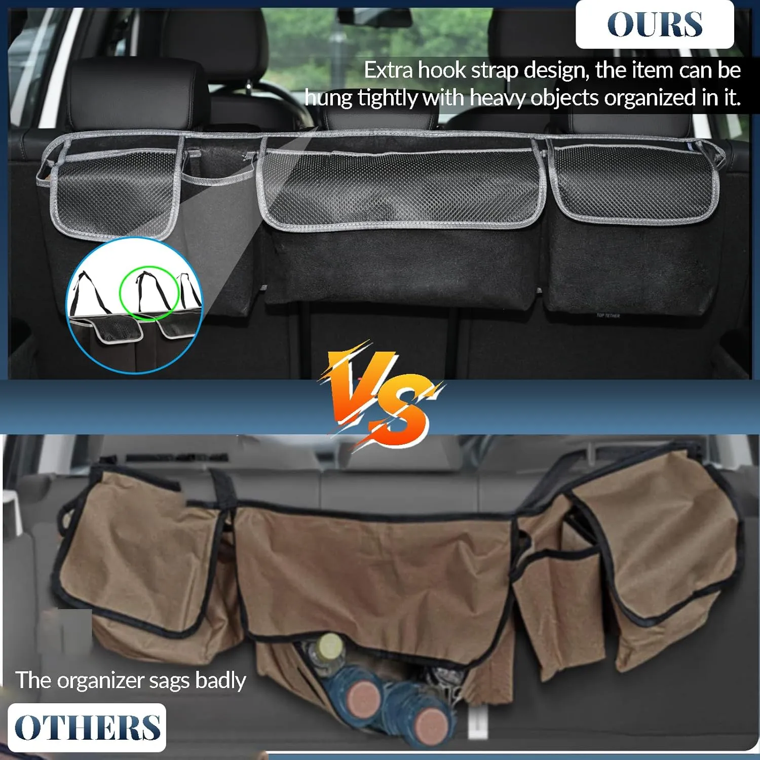Car Trunk Organizer,Soft Felt Car Bag Organizer 35x10x4.7 inches Folding,for Honda CRV Civic Accord Ford Focus Fusion Toyota RAV4 Jeep SUV/Truck/Sedan/Van