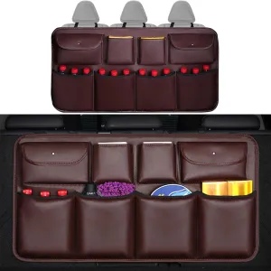 Car Trunk Organizer,Super Capacity Hanging Rear Seat Luggage Storage Bag,Compatible with Volvo Concept Recharge,B3 Brown