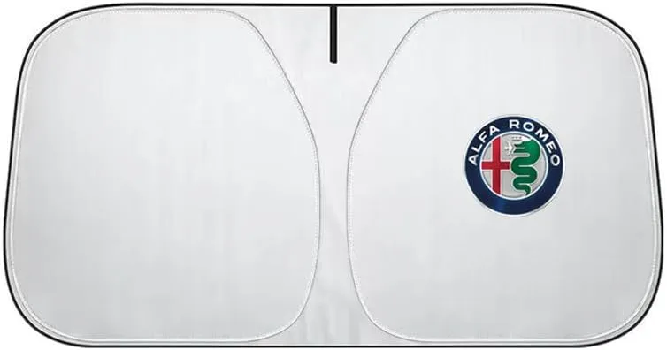 Car Windshield Sun Shade for Alfa Romeo Giulia Giulietta 147 159, Foldable Front Window Sunshade Sun Visor Protector with Organizer Bag Window Sunshade for Windshield Cover Car Accessories