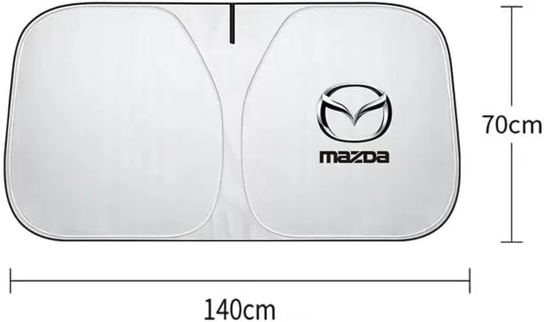 Car Windshield Sun Shade for Mazda Biante 2008-2018, Foldable Front Window Sunshade Sun Visor Protector with Organizer Bag Window Sunshade for Windshield Cover Car Accessories,140 * 70cm