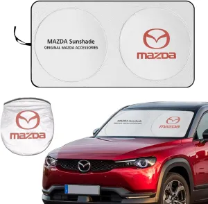 Car Windshield Sun Shade for Mazda Biante 2008-2018, Foldable Front Window Sunshade Sun Visor Protector with Organizer Bag Window Sunshade for Windshield Cover Car Accessories