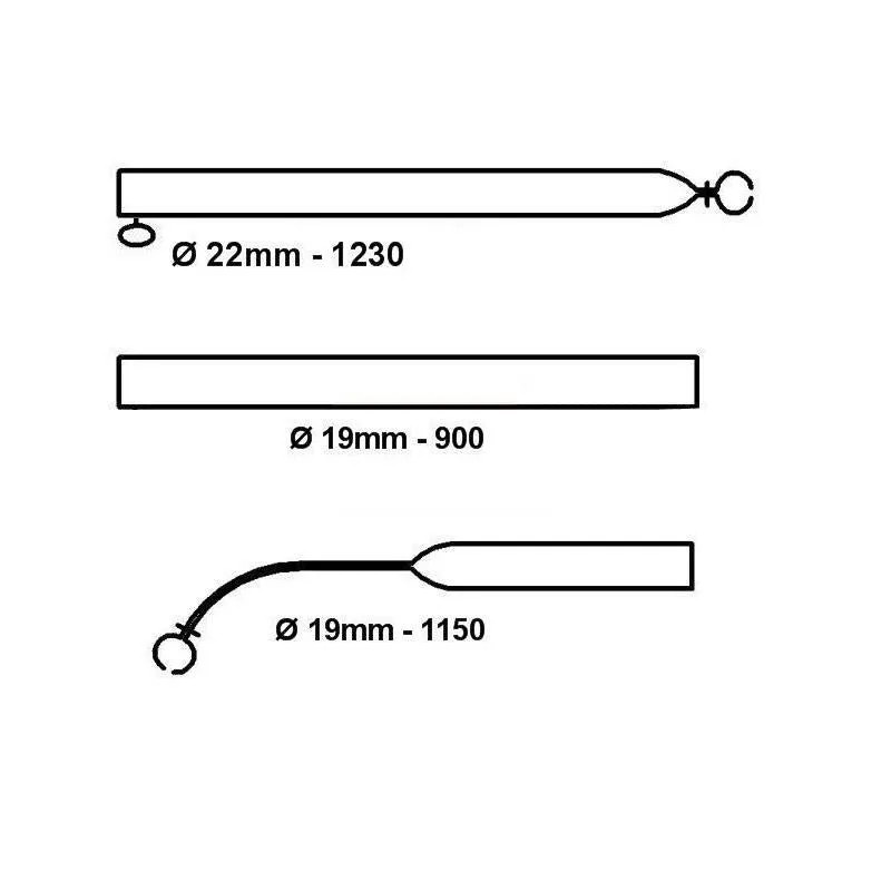 Caravan Awning Curved Roof Raiser Steel Pole - Standard Length - Size 14-16