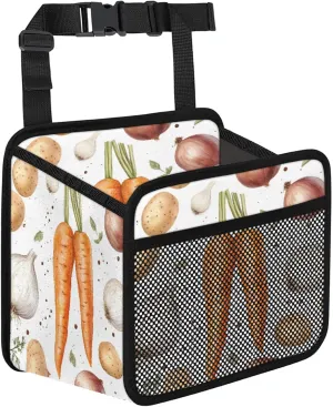 Carrots Potatoes Onions Car Backseat Organizer PU Leather Truck Back Seat Trash Bag Universal Hanging Storage Box Travel Accessories Foldable