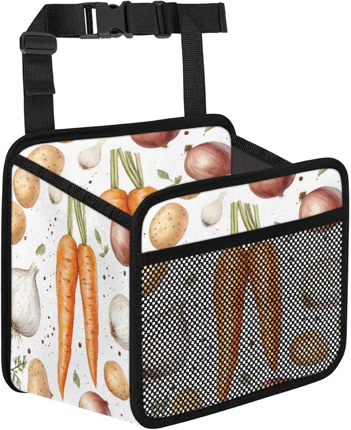 Carrots Potatoes Onions Car Backseat Organizer PU Leather Truck Back Seat Trash Bag Universal Hanging Storage Box Travel Accessories Foldable