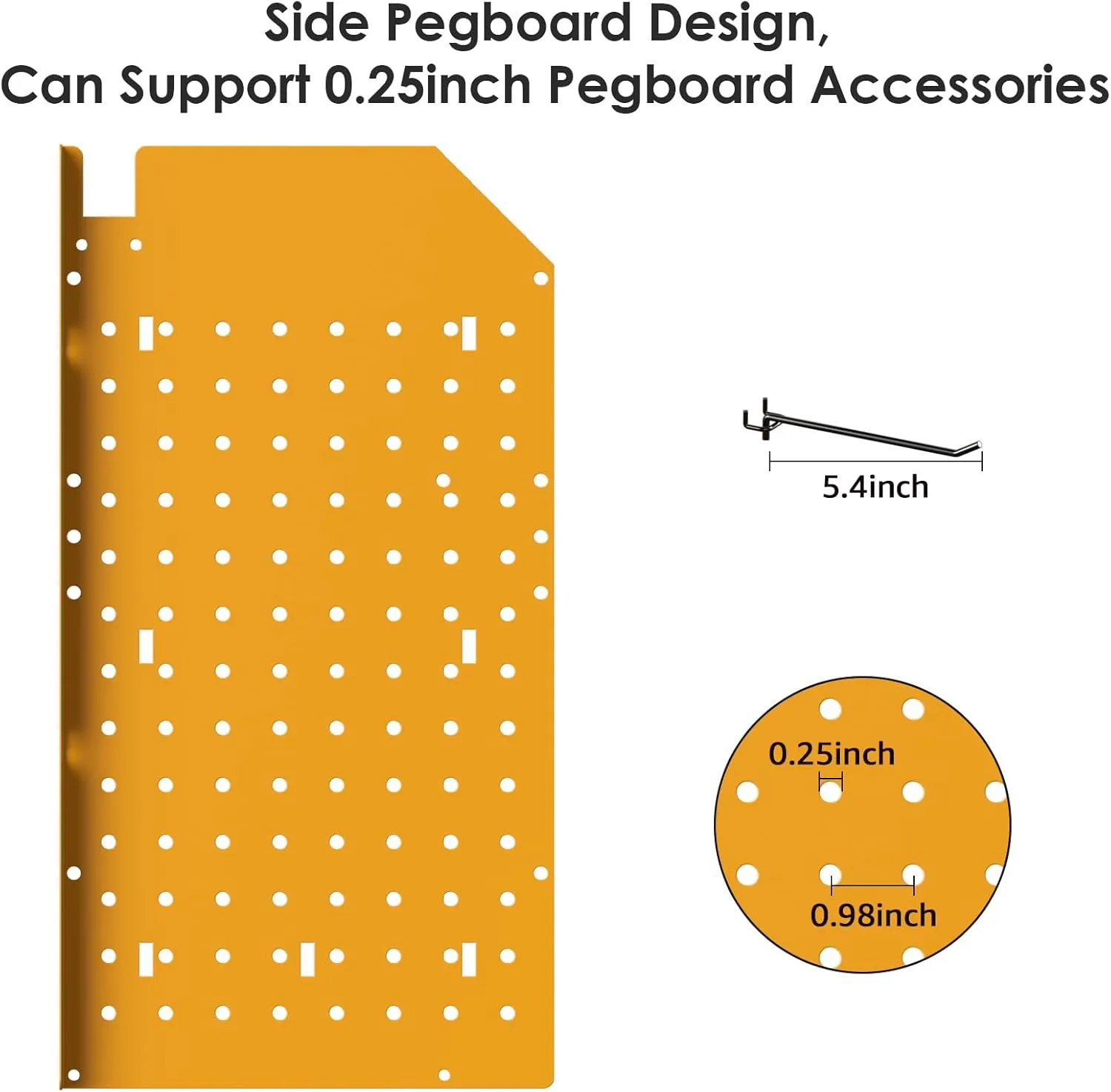 CCCEI Yellow Large Tools Organizer Wall Mount Charging Station, 39 Inch Long Power Tool Battery Storage Rack with 10FT Power Strip. 8 Drill Holder, Garage Utility Shelves. Pegboard Hanging Extension.