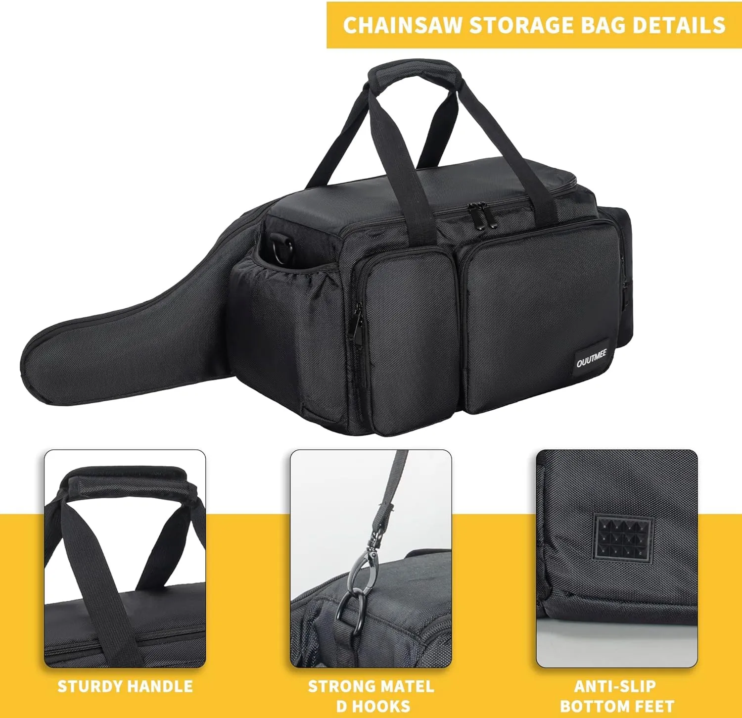 Chainsaw Carrying Case, Waterproof Foldable Chainsaw Storage Bag Compatible with EGO, Dewalt, Greenworks 10 & 12 Inch Cordless Power Chainsaw & Accessories