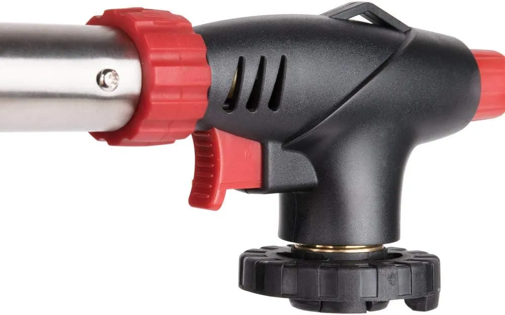Chef Master Butane Torch Lighter, Refillable Kitchen Torch, Cooking Torch, Adjustable Flame for Creme Brulee, Desserts, BBQ, Crafts, Soldering, Indoor & Outdoor Use - Butane Not Included Model 90022