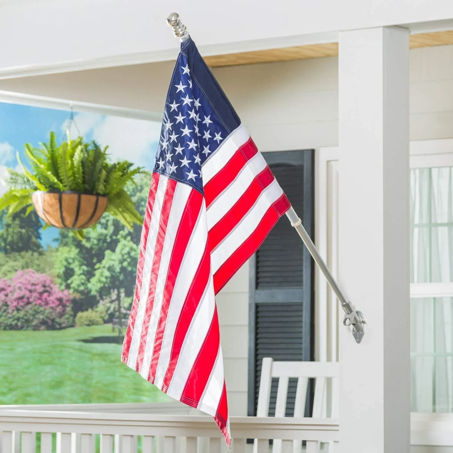Chrome Finish House Flag Pole with Anti-Wrap Tube