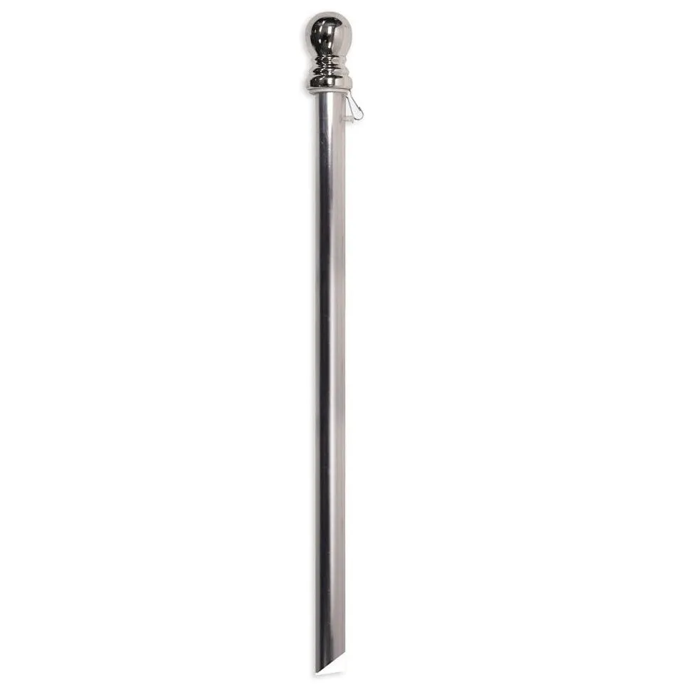 Chrome Finish House Flag Pole with Anti-Wrap Tube