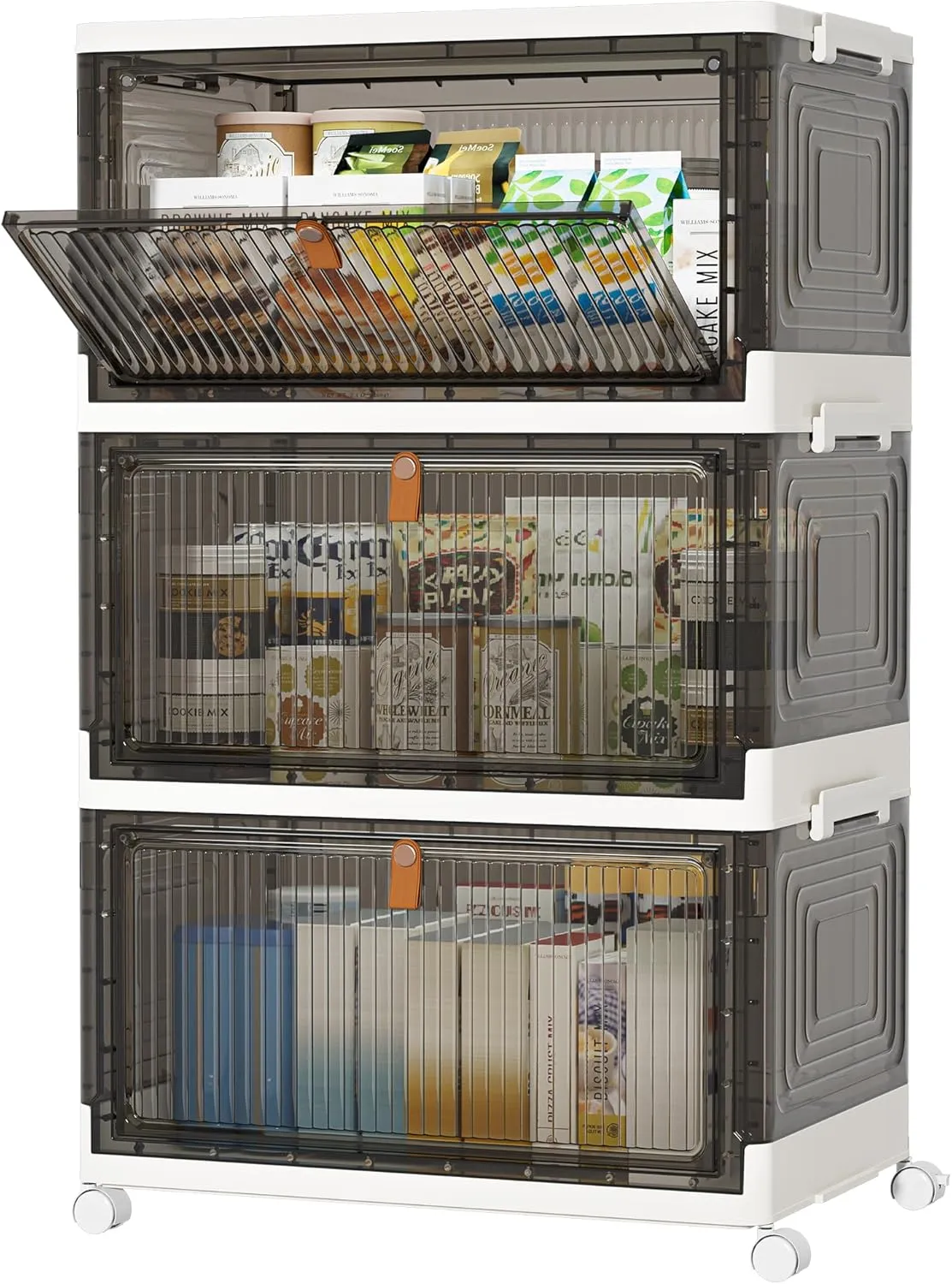Closet Organizers and Storage 93Qt 3 Pack Closet Organizer Boxes for Clothes Stackable Storage Bins Foldable Storage Box for Clothes