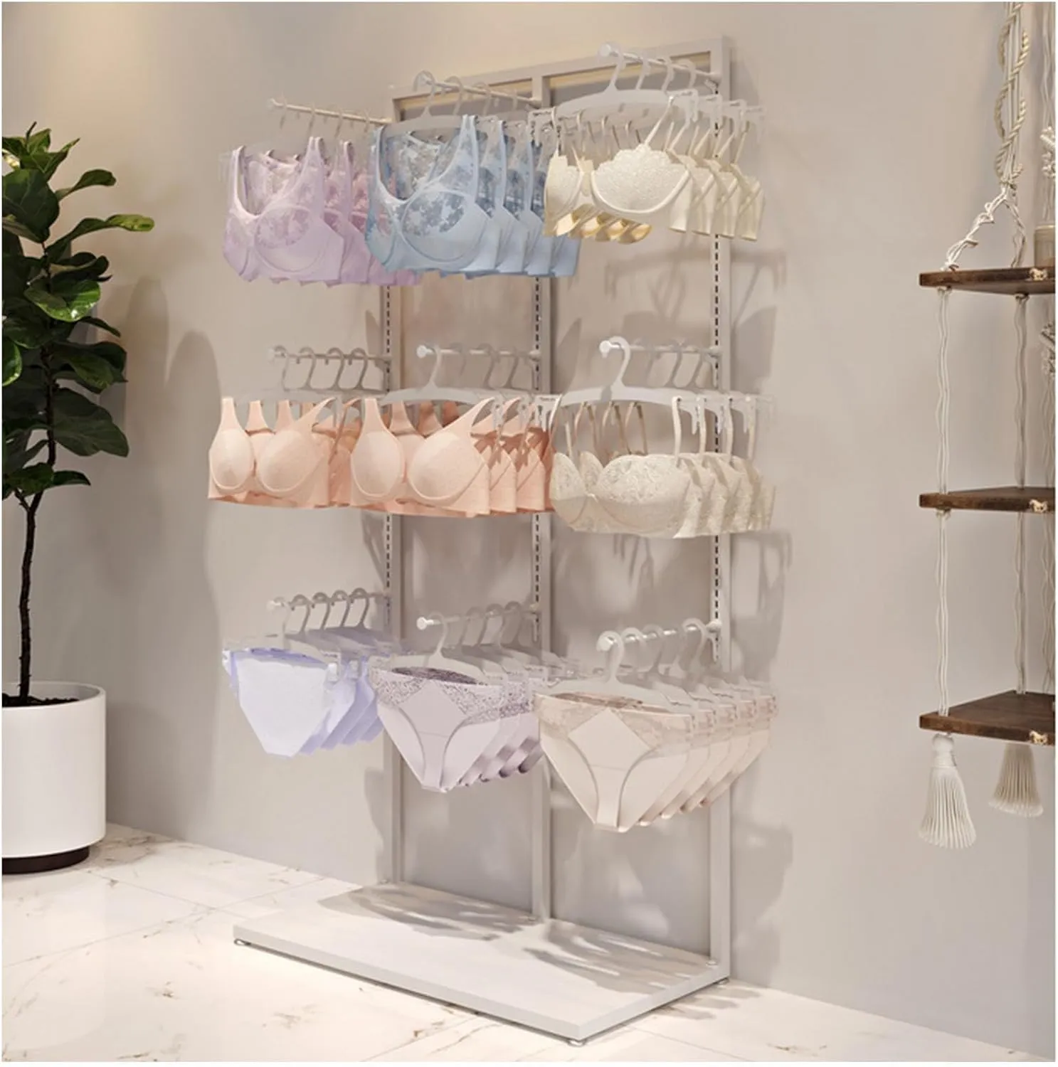 Clothing Store Garment Rack Lingerie Display Stand, Boutique Retail Underwear Organizer Rack Handbag Holder, Multifunctional Panties Bra Gloves Socks Commercial Shelves, Swimsuit Beachwear Hanger