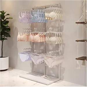 Clothing Store Garment Rack Lingerie Display Stand, Boutique Retail Underwear Organizer Rack Handbag Holder, Multifunctional Panties Bra Gloves Socks Commercial Shelves, Swimsuit Beachwear Hanger