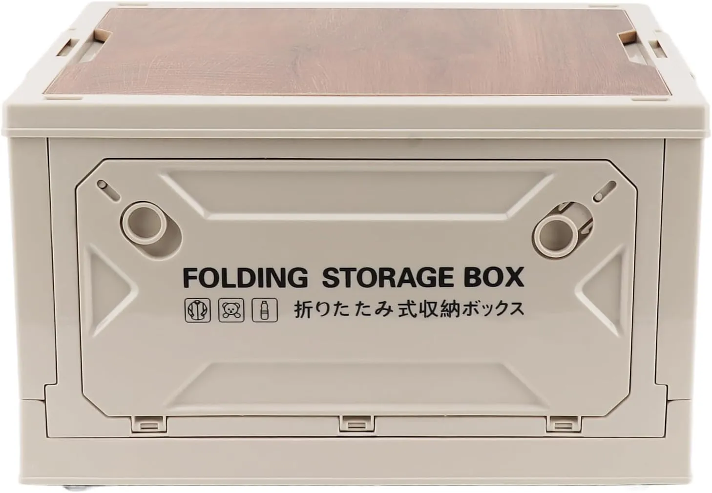 Collapsible Camping Storage Bins, Pulley Design Waterproof 5 Sides Opening Camping Stackable Folding Storage Box Organizer with Lids for Car Outdoor (White S)