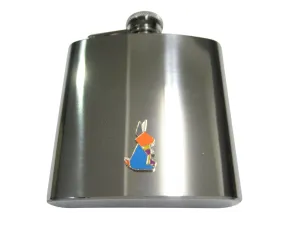 Colorful Origami Rabbit Bunny 6oz Flask