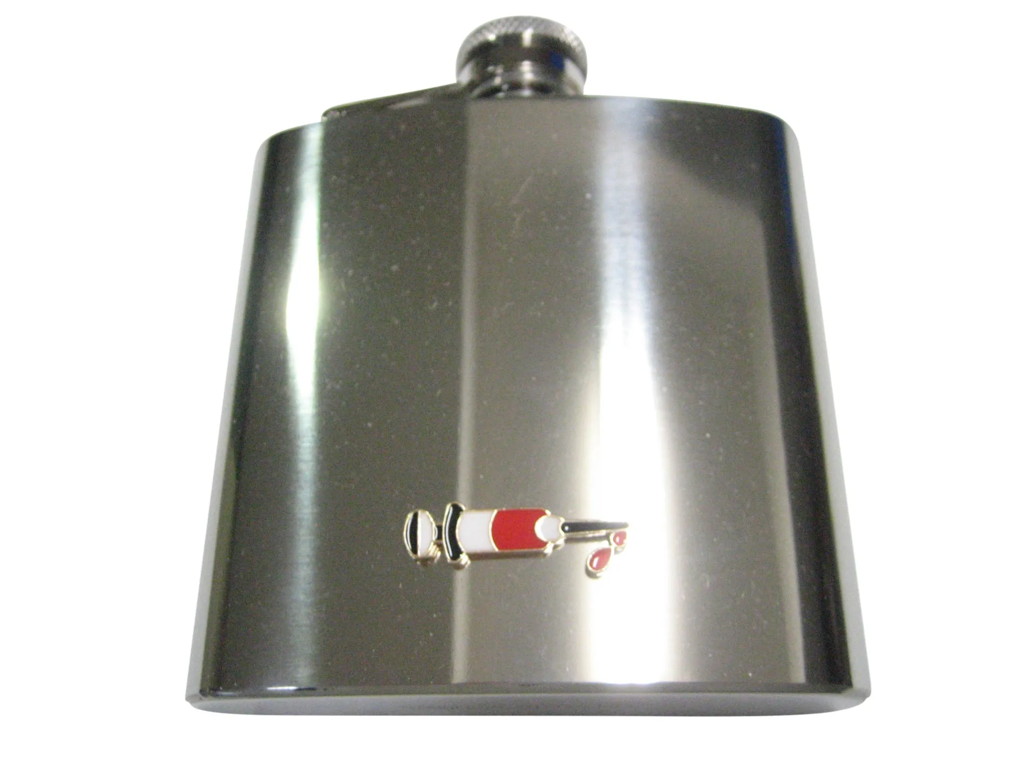 Colorful Phlebotomist Hypodermic Syringe Needle 6oz Flask