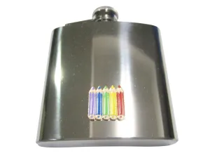Colorful Set of Color Pencils 6oz Flask