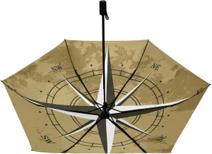 Compact Lightweight Folding Umbrella, Inner Print Sun Parasol with UV Protection, Strong Portable Travel Rain Umbrella