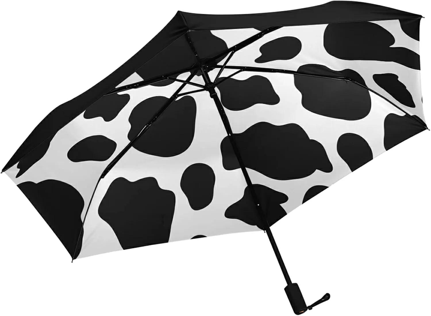 Compact Lightweight Folding Umbrella, Inner Print Sun Parasol with UV Protection, Strong Portable Travel Rain Umbrella