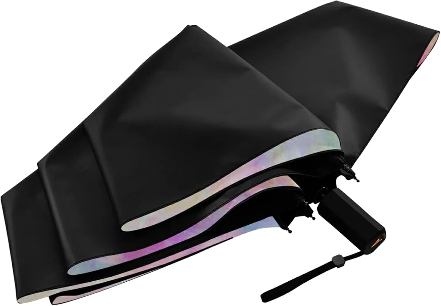 Compact Lightweight Folding Umbrella, Inner Print Sun Parasol with UV Protection, Strong Portable Travel Rain Umbrella