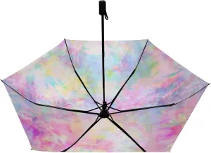 Compact Lightweight Folding Umbrella, Inner Print Sun Parasol with UV Protection, Strong Portable Travel Rain Umbrella