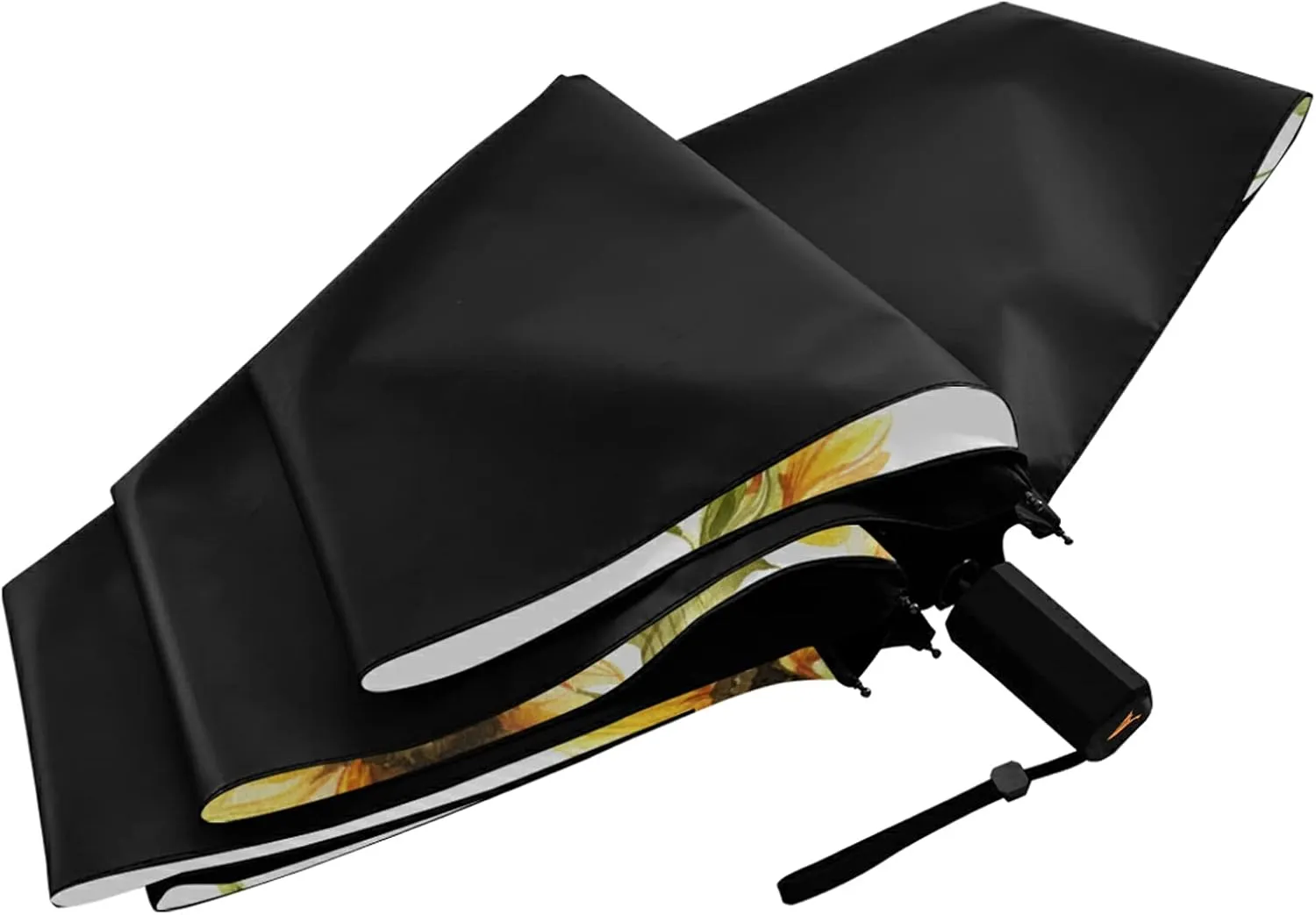 Compact Lightweight Folding Umbrella, Inner Print Sun Parasol with UV Protection, Strong Portable Travel Rain Umbrella