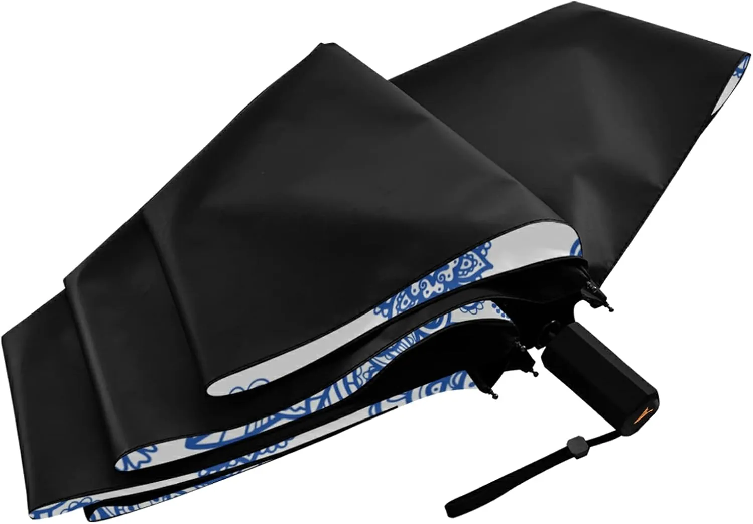 Compact Lightweight Folding Umbrella, Inner Print Sun Parasol with UV Protection, Strong Portable Travel Rain Umbrella