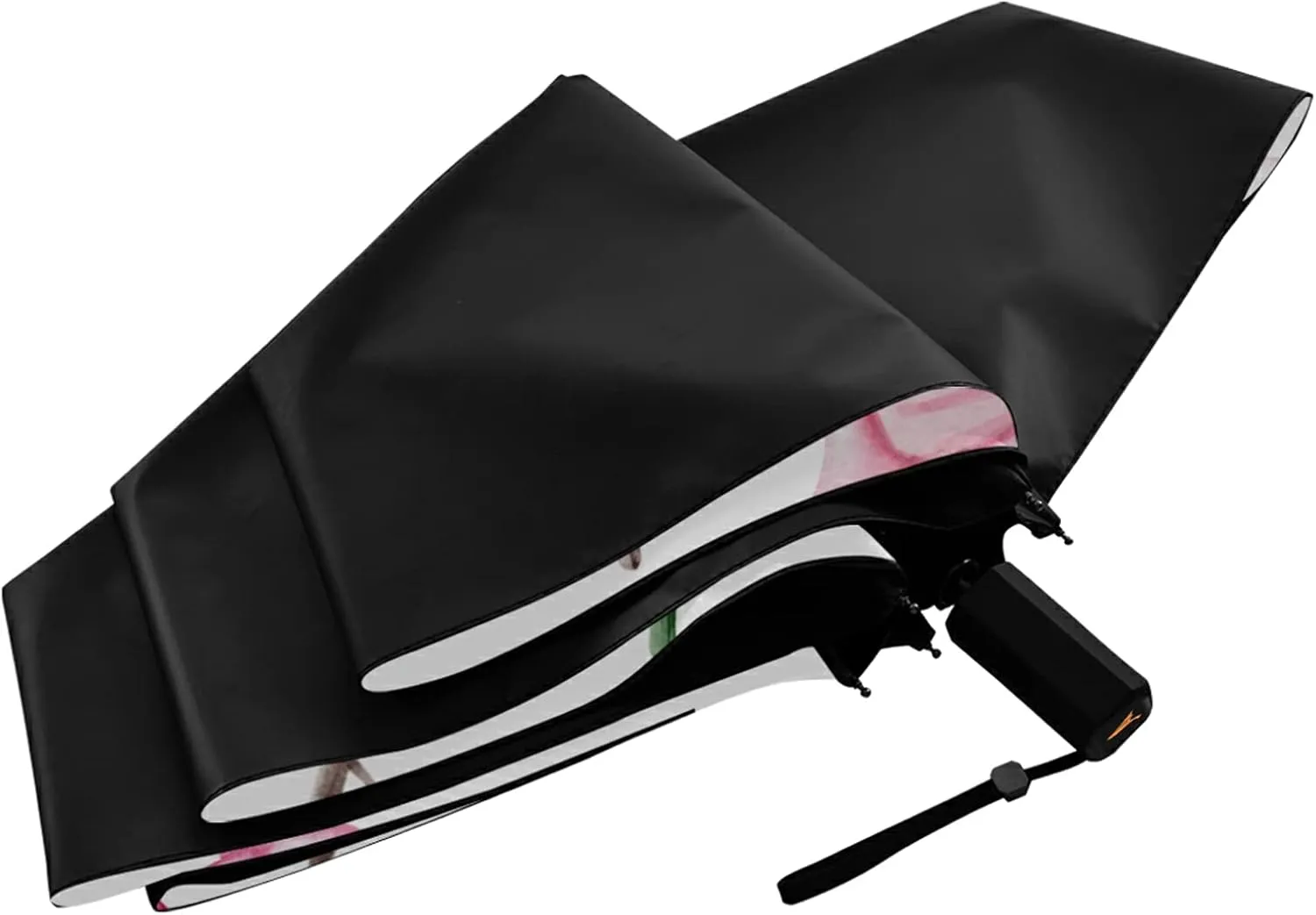Compact Lightweight Folding Umbrella, Inner Print Sun Parasol with UV Protection, Strong Portable Travel Rain Umbrella