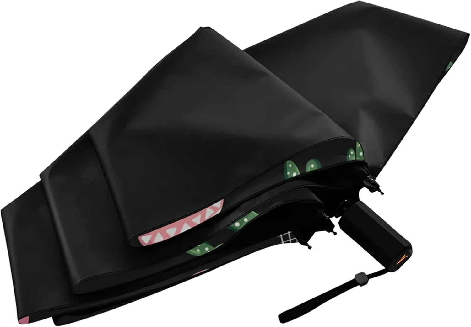 Compact Lightweight Folding Umbrella, Inner Print Sun Parasol with UV Protection, Strong Portable Travel Rain Umbrella