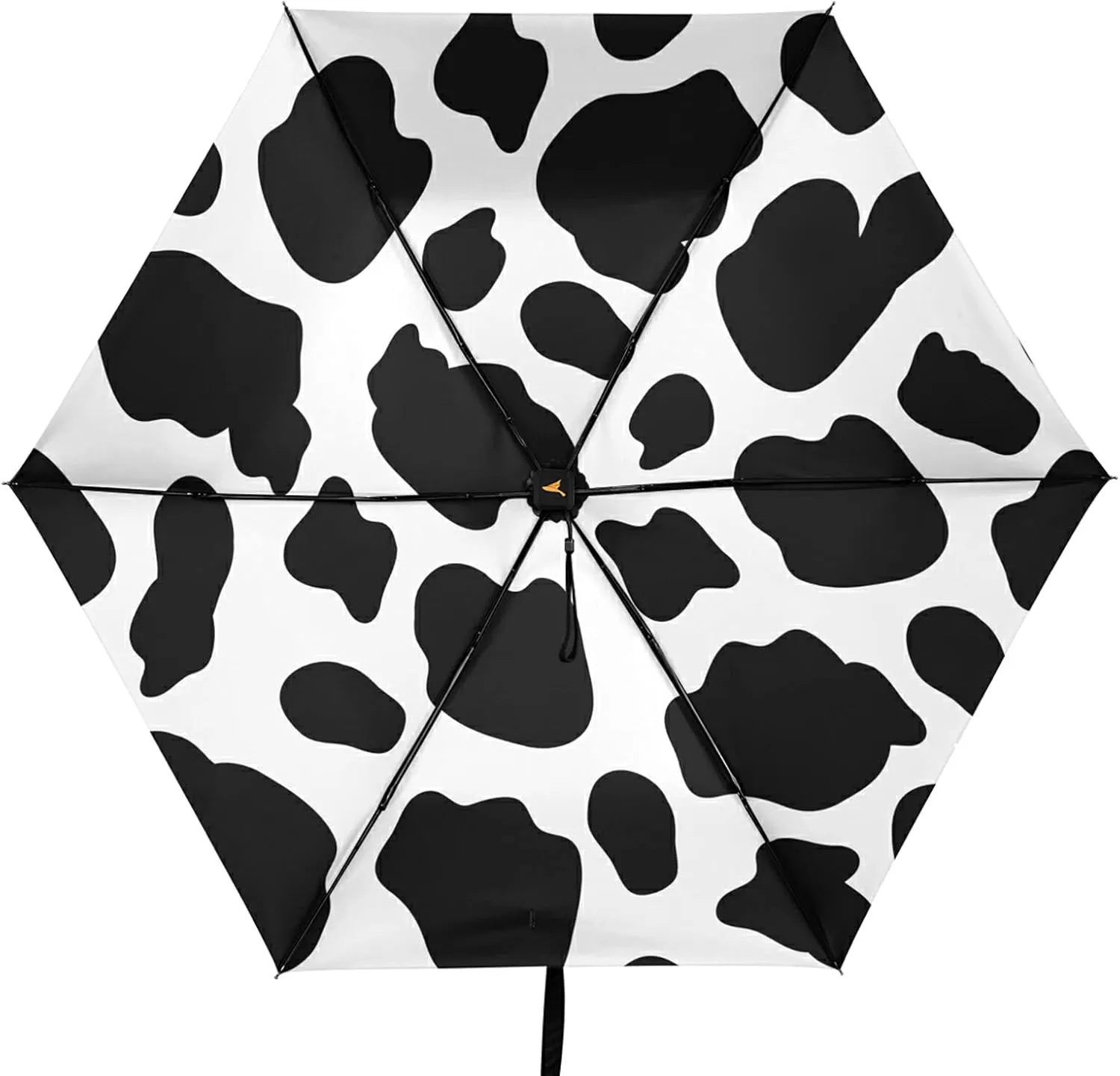 Compact Lightweight Folding Umbrella, Inner Print Sun Parasol with UV Protection, Strong Portable Travel Rain Umbrella