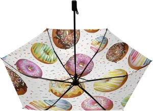 Compact Lightweight Folding Umbrella, Inner Print Sun Parasol with UV Protection, Strong Portable Travel Rain Umbrella
