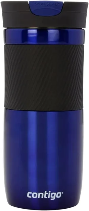 Contigo Byron Snapseal Travel Mug, Stainless Steel Thermal mug, vacuum flask, leakproof tumbler, coffee mug with BPA free Easy-Clean Lid, 470 ml, Deep Blue