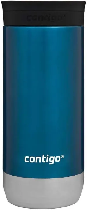 Contigo Huron 2.0 Snapseal Travel Mug | Stainless Steel Thermal Mug | Vacuum Flask | Leakproof Tumbler | Coffee to go Mug with BPA Free Easy-Clean Lid |Blueberry | 470 ml