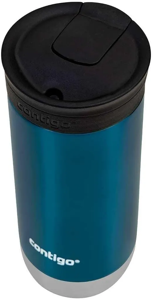 Contigo Huron 2.0 Snapseal Travel Mug | Stainless Steel Thermal Mug | Vacuum Flask | Leakproof Tumbler | Coffee to go Mug with BPA Free Easy-Clean Lid |Blueberry | 470 ml
