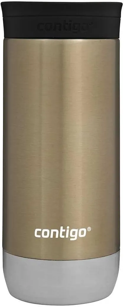 Contigo Huron 2.0 Snapseal Travel Mug | Stainless Steel Thermal Mug | Vacuum Flask | Leakproof Tumbler | Coffee to go Mug with BPA Free Easy-Clean Lid |Brown Sugar | 470 ml