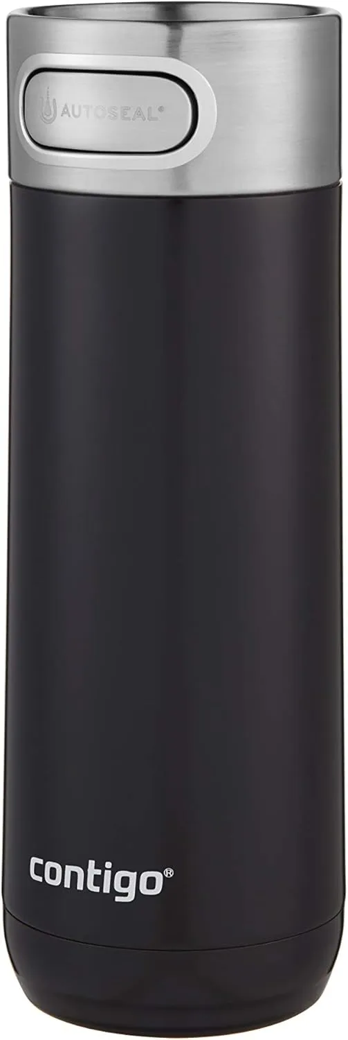 Contigo Luxe Autoseal Travel Mug, Stainless Steel Thermal Mug, Vacuum Flask, Leakproof Tumbler, dishwasher safe, Coffee Mug with BPA Free Easy-Clean Lid, Licorice