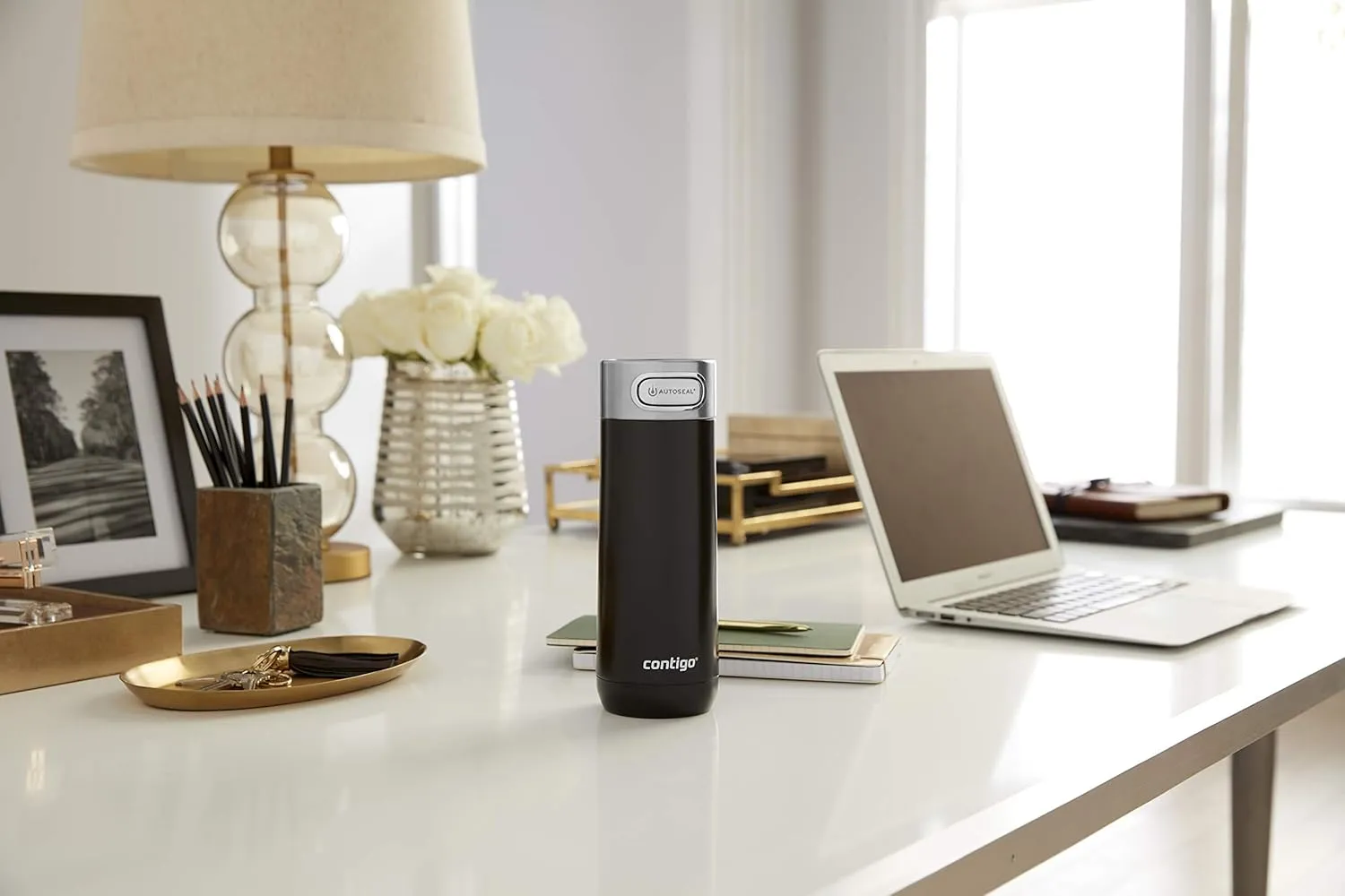 Contigo Luxe Autoseal Travel Mug, Stainless Steel Thermal Mug, Vacuum Flask, Leakproof Tumbler, dishwasher safe, Coffee Mug with BPA Free Easy-Clean Lid, Licorice