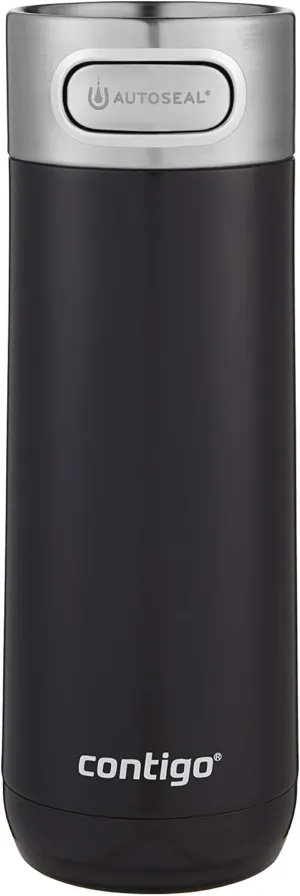 Contigo Luxe Autoseal Travel Mug, Stainless Steel Thermal Mug, Vacuum Flask, Leakproof Tumbler, dishwasher safe, Coffee Mug with BPA Free Easy-Clean Lid, Licorice