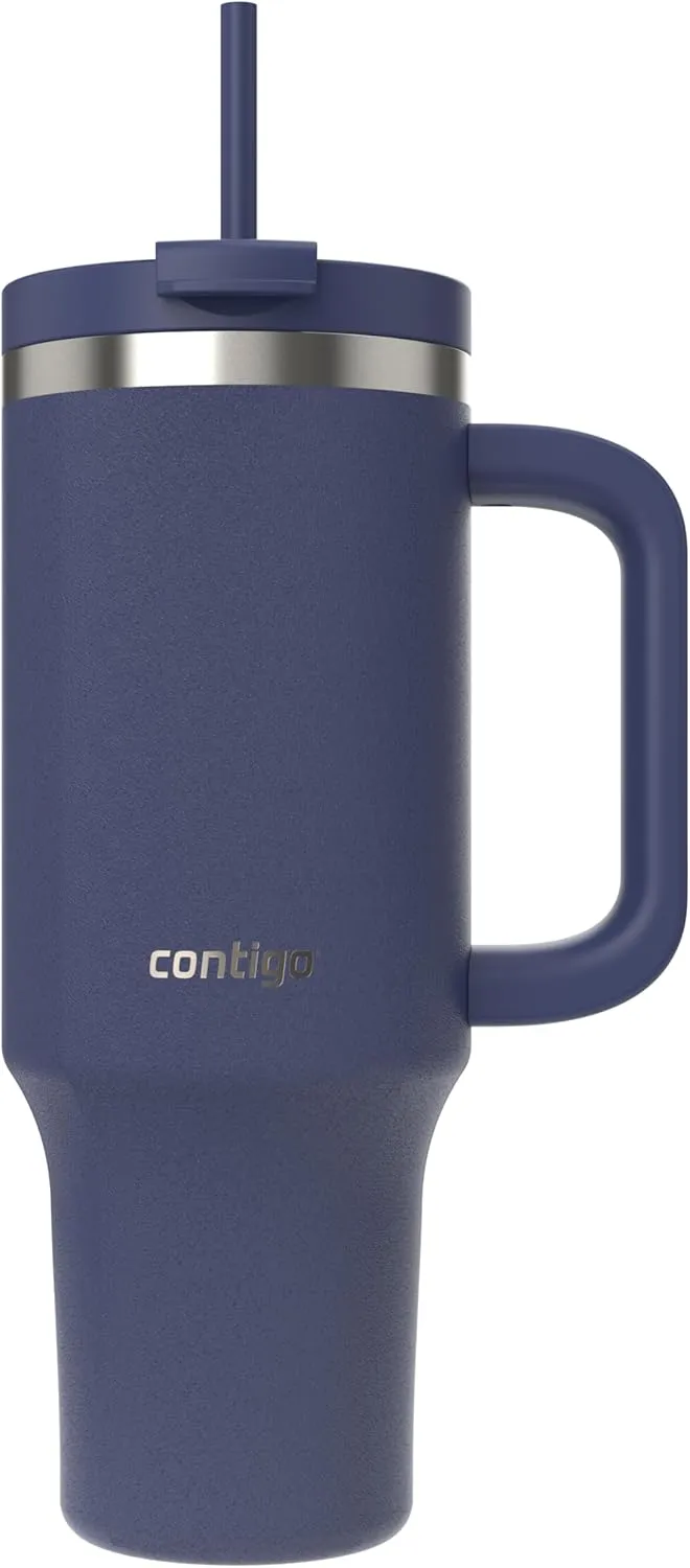 Contigo Streeterville Tumbler 1200 ml with Handle | Stainless Steel Vacuum Insulated Water Bottle with Straw and Lid | Cold for 29 Hours | Travel Mug | Thermal Flask | BPA Free