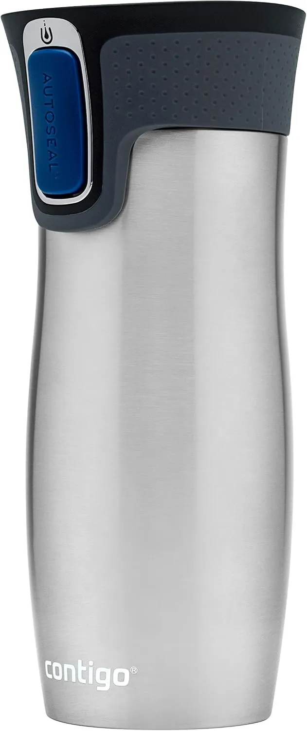 Contigo West Loop Autoseal Travel Mug, Stainless Steel Thermal Mug, Vacuum Flask, Leakproof Tumbler, Coffee Mug with BPA-Free Easy-Clean Lid
