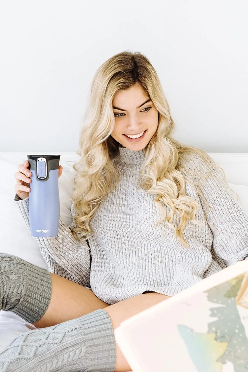 Contigo West Loop Autoseal Travel Mug, Stainless Steel Thermal Mug, Vacuum Flask, Leakproof Tumbler, Coffee Mug with BPA-Free Easy-Clean Lid