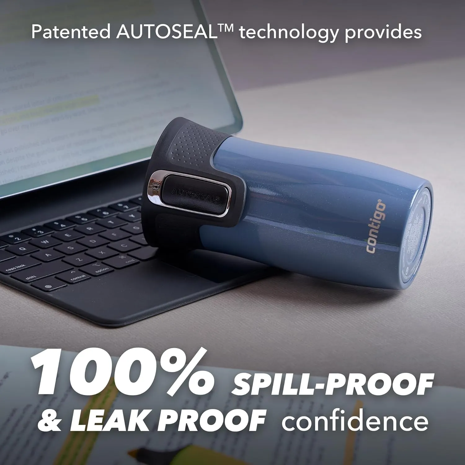 Contigo West Loop Mini Autoseal Travel Mug | Stainless Steel Thermal Mug | Vacuum Flask | Leakproof Tumbler | Coffee to go Mug with BPA Free Easy-Clean Lid | Lakeside | 300 ml