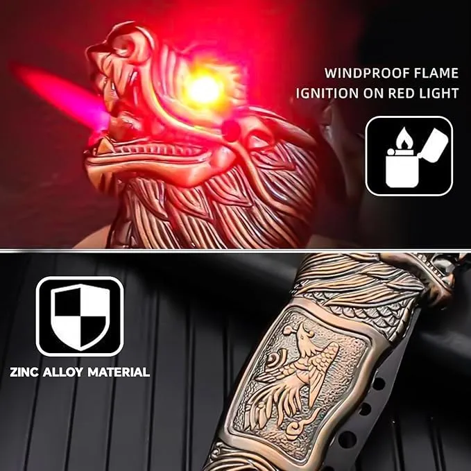 Cool Metal Design Jet Torch Lighter Refillable Butane Novelty Lighter for Gift Fireplace Candle Camping BBQ (Without Gas) (06)