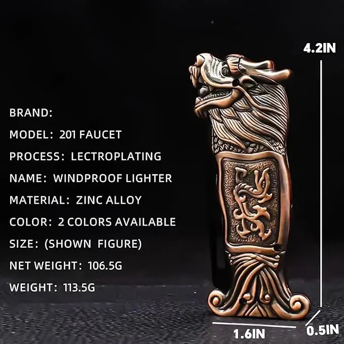 Cool Metal Design Jet Torch Lighter Refillable Butane Novelty Lighter for Gift Fireplace Candle Camping BBQ (Without Gas) (06)