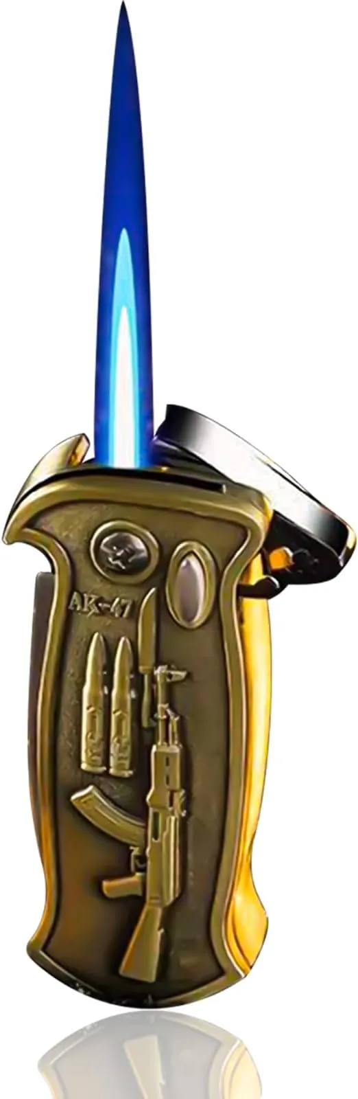 Cool Metal Design Jet Torch Lighter Refillable Butane Novelty Lighter for Gift Fireplace Candle Camping BBQ (Without Gas) (11)