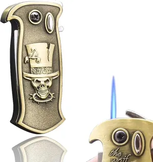 Cool Metal Design Jet Torch Lighter Refillable Butane Novelty Lighter for Gift Fireplace Candle Camping BBQ (Without Gas) (14)