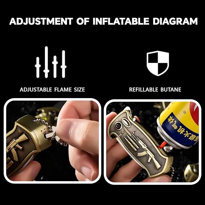 Cool Metal Design Jet Torch Lighter Refillable Butane Novelty Lighter for Gift Fireplace Candle Camping BBQ (Without Gas) (17)