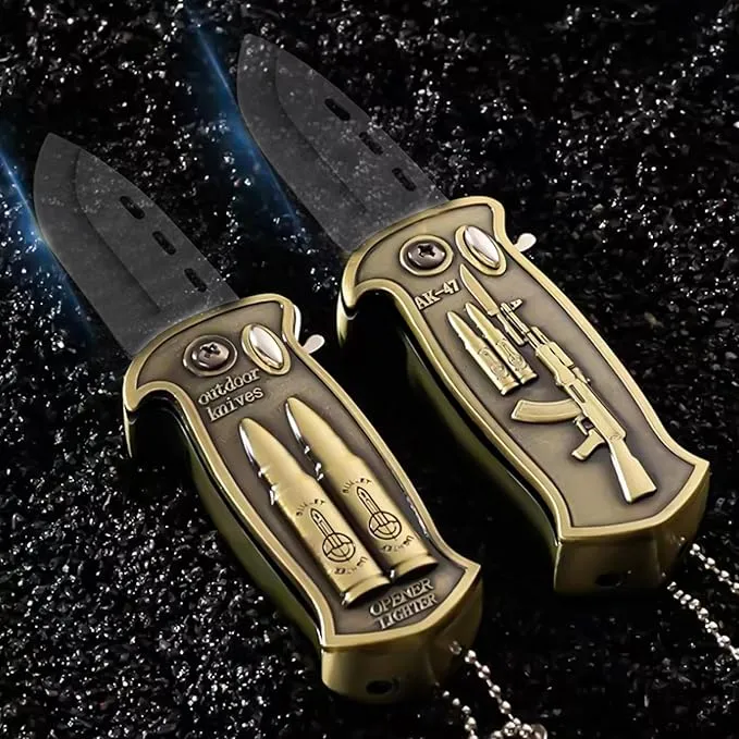 Cool Metal Design Jet Torch Lighter Refillable Butane Novelty Lighter for Gift Fireplace Candle Camping BBQ (Without Gas) (17)