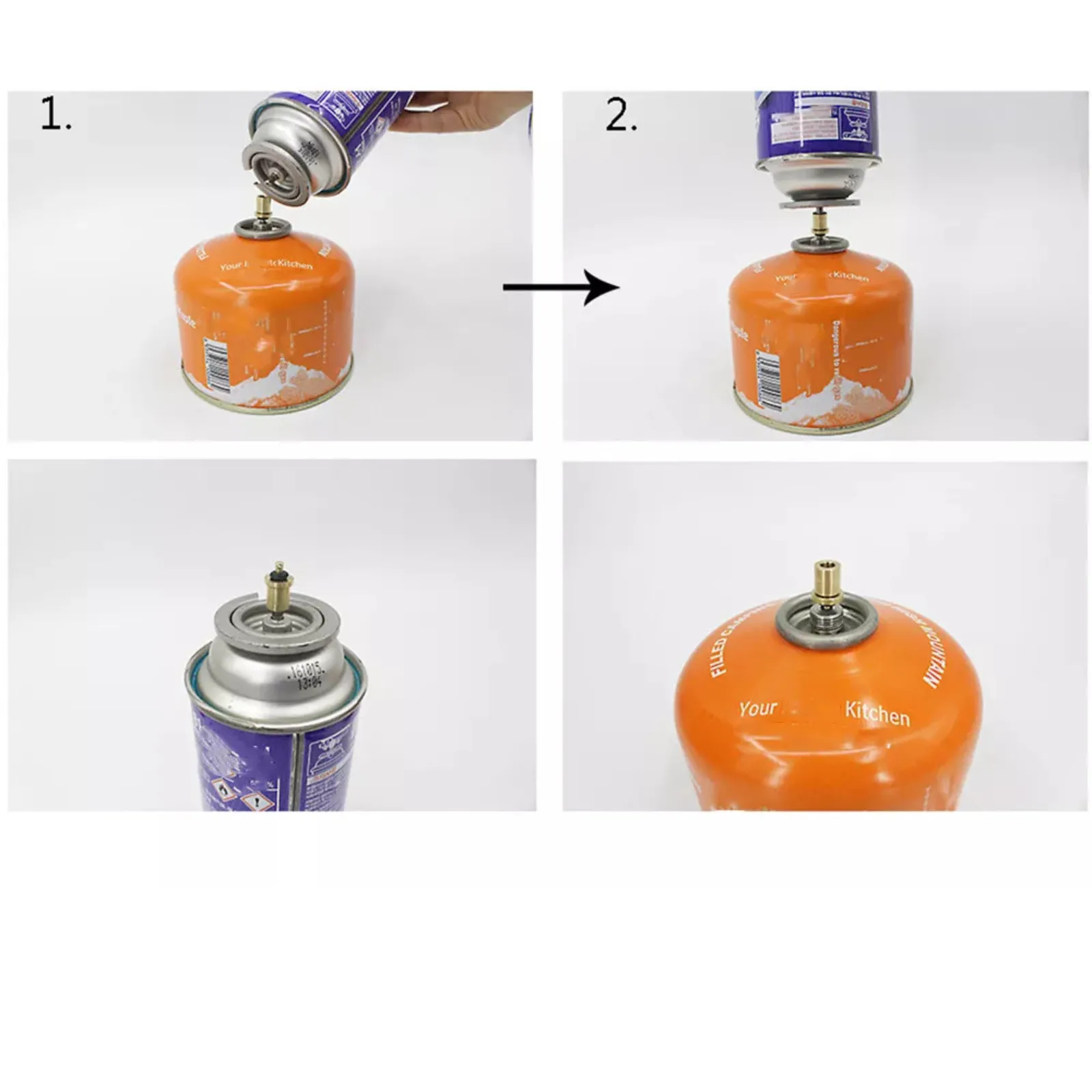 Copper Outdoor Camp Burner Gas Refill Adapter 1 Cylinder Filling Butane Canister