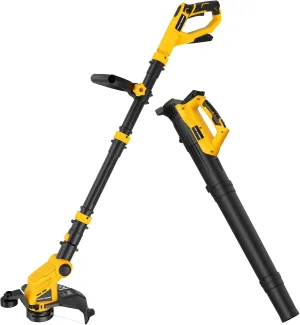 Cordless Weed Trimmer and Leaf Blower Combo Kit Compatible with Dewalt 20V Max Battery(Battery Not Included), 12 Inch Electric Weed Eater/String Trimmer and Lightweight Leaf Blower Cordless