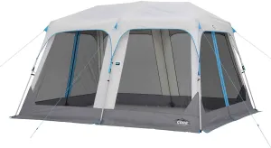 CORE 12’x10' Lighted Instant Screen House | Folding and Portable Large Pop Up Canopy Shelter with LED Lights | Perfect for Family Camping, Outdoor, Picnic, Backyards, BBQ, Tailgate, Patio and Party